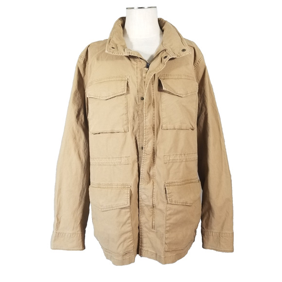 Old Navy jacket coat Men's 2XLT XXLT brown cotton military field outdoor chore - Picture 1 of 13